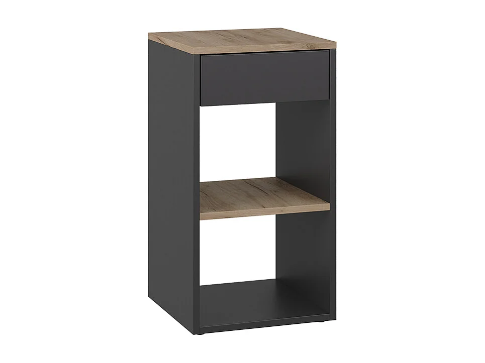 Table de chevet anthracite/chêne doré 35x35x65 dany