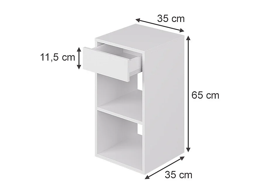 Mesilla de noche blanco 35x35x65 dany