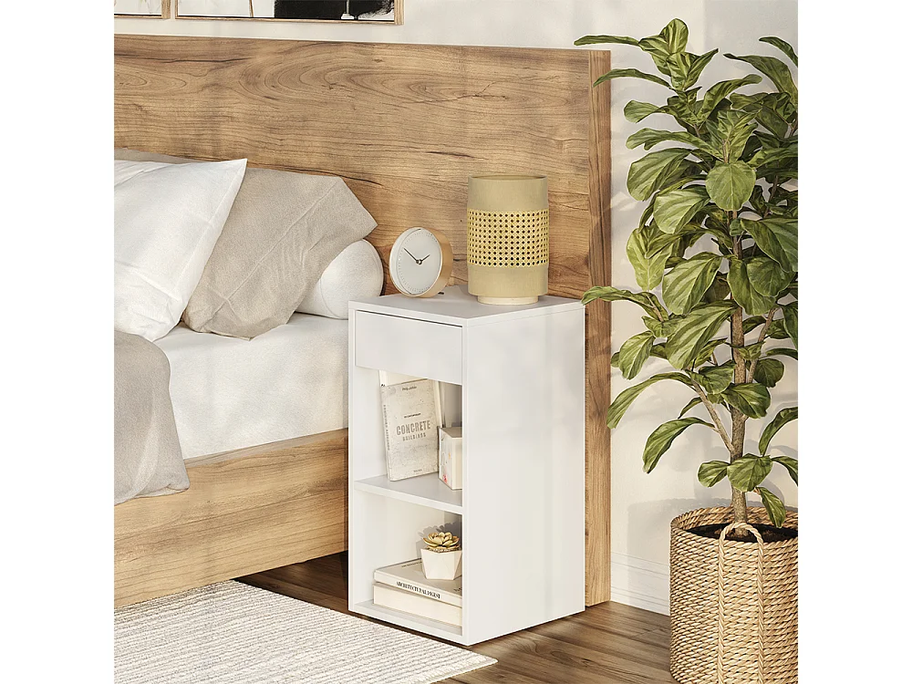 Table de nuit blanc 35x35x65 dany