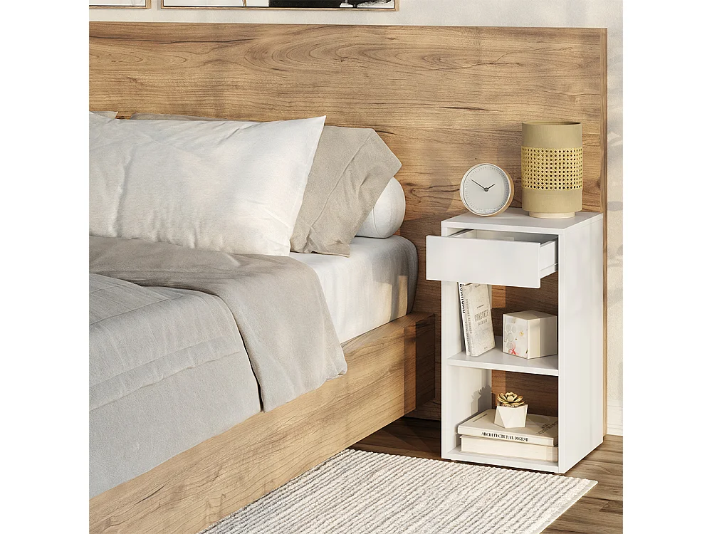 Table de nuit blanc 35x35x65 dany