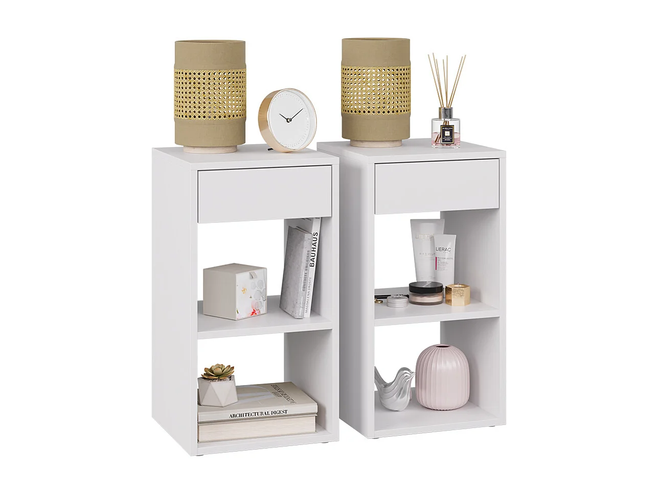 Table de nuit blanc 35x35x65 dany