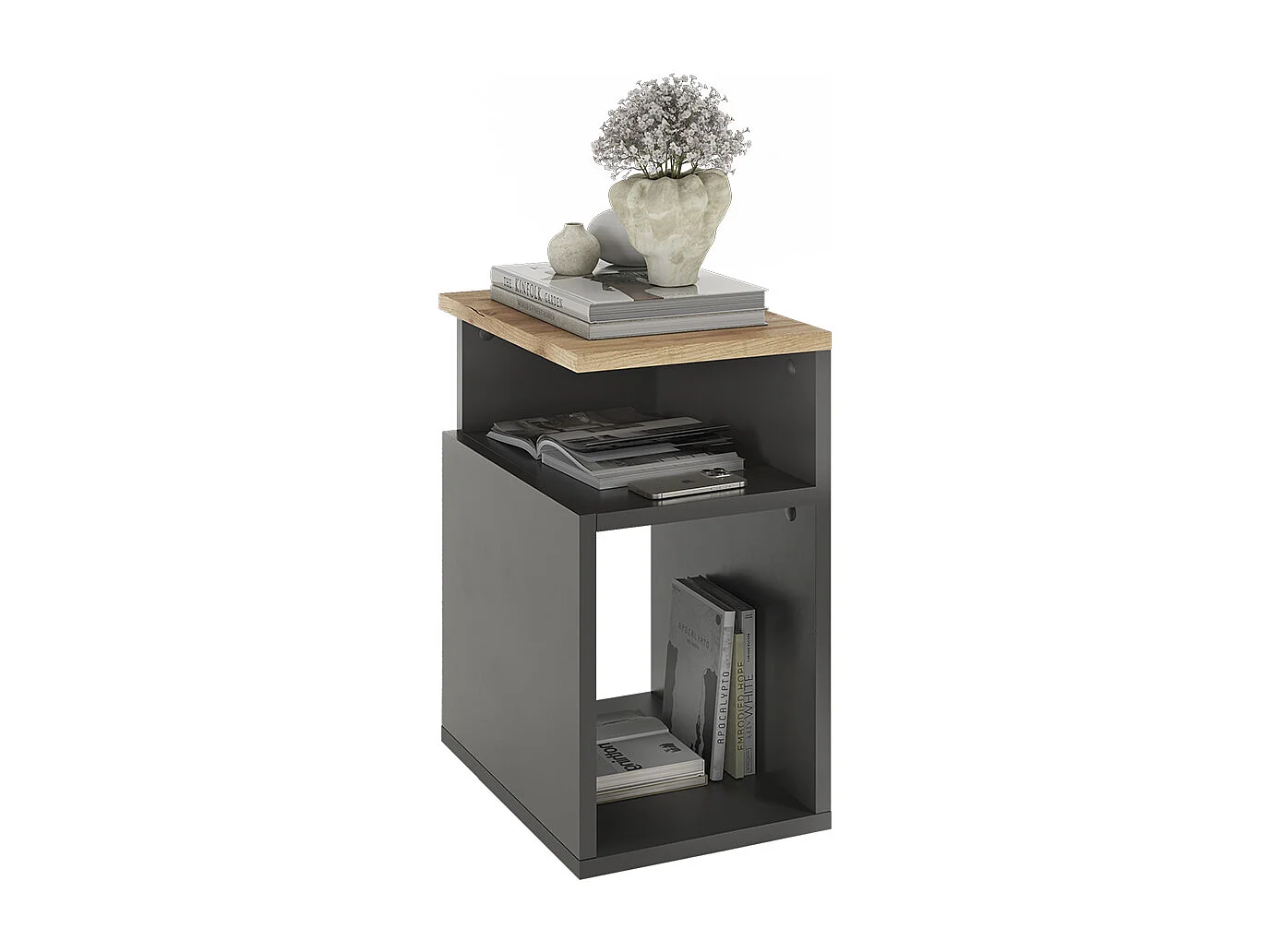 Nachttisch anthrazit/goldkraft eiche 25x35x45.3 elios