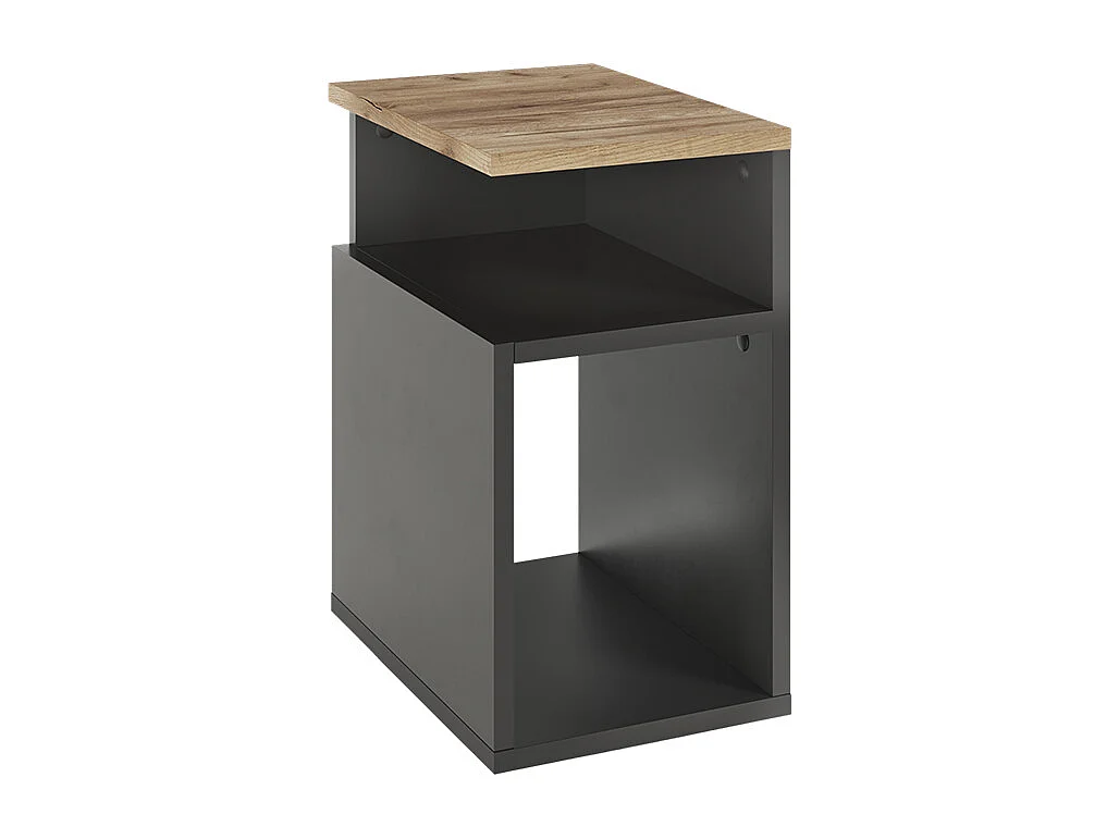 Table de nuit anthracite/chêne doré 25x35x45.3 elios