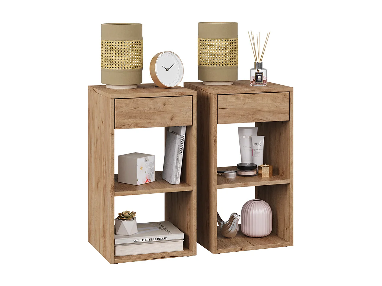 Table de nuit chêne de force doré 35x35x65 dany