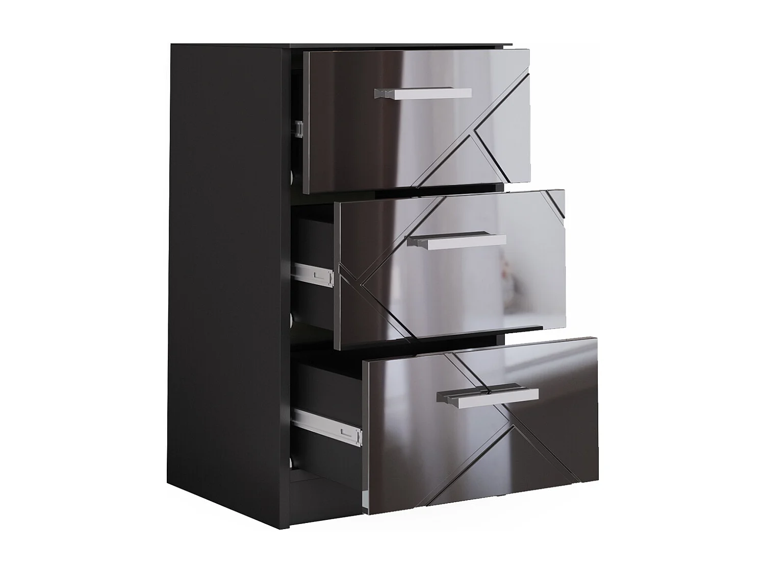 Nachttisch schwarz 35.5x37.6x66 irma