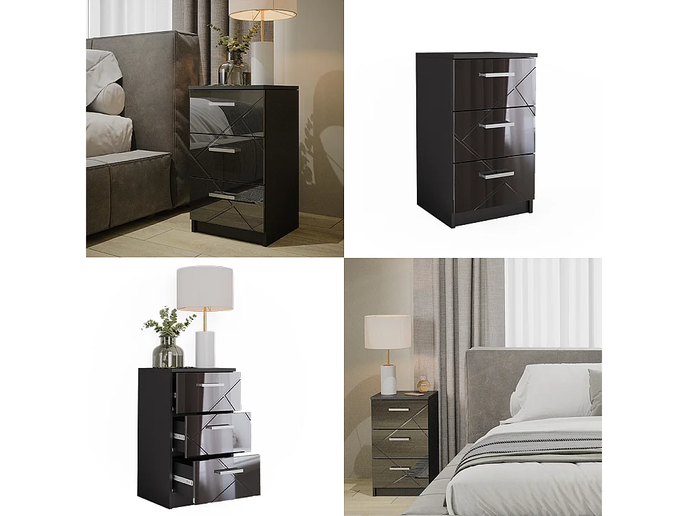 Nachttisch schwarz 35.5x37.6x66 irma