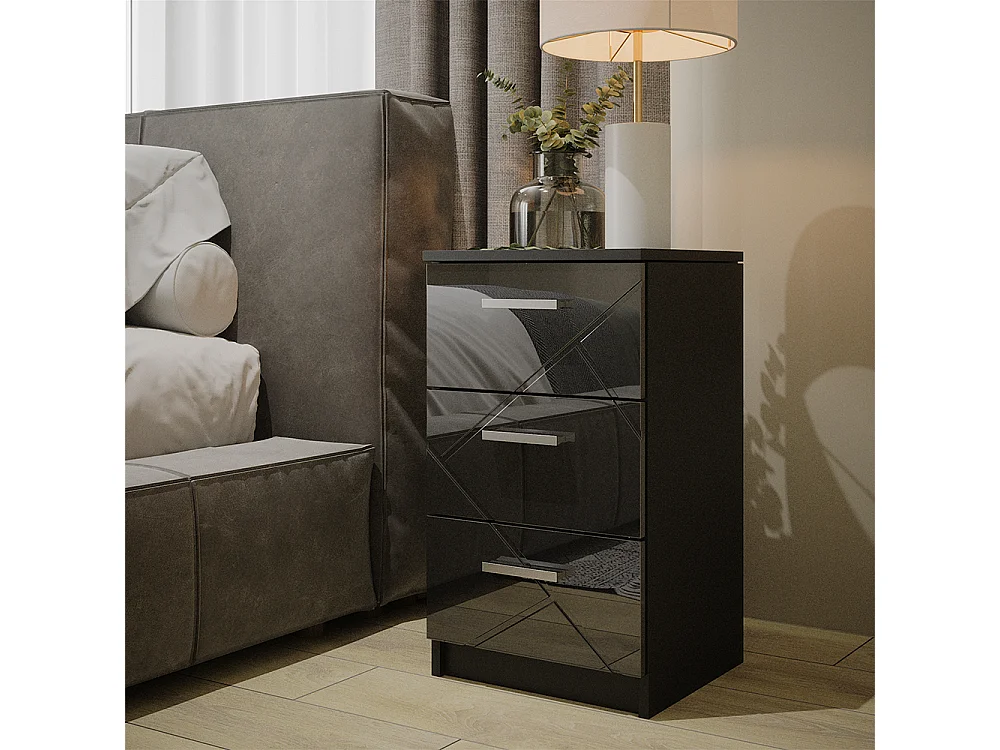 Table de chevet noir 35.5x37.6x66 irma