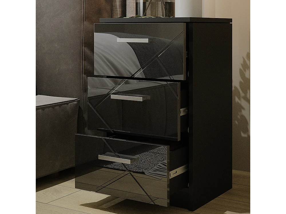 Table de chevet noir 35.5x37.6x66 irma