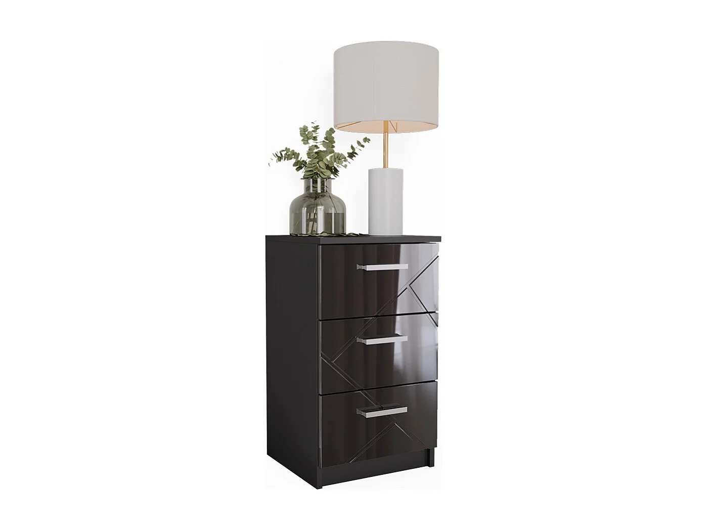Table de chevet noir 35.5x37.6x66 irma