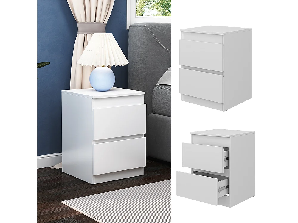 table de nuit blanc 40x39x55 calisto
