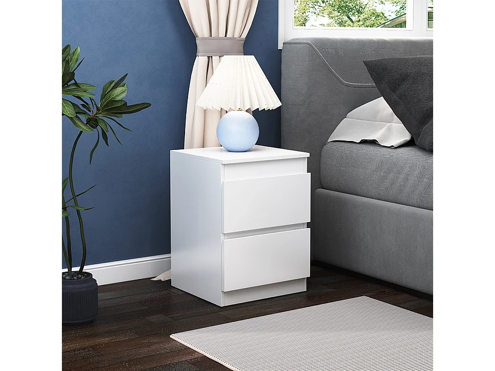 table de nuit blanc 40x39x55 calisto