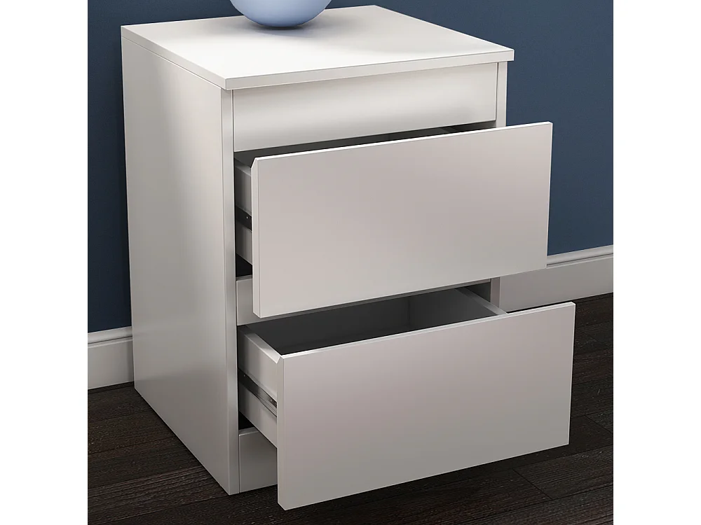 table de nuit blanc 40x39x55 calisto