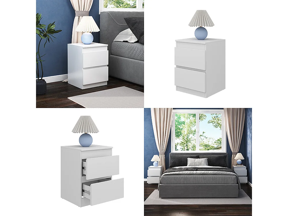 table de nuit blanc 40x39x55 calisto