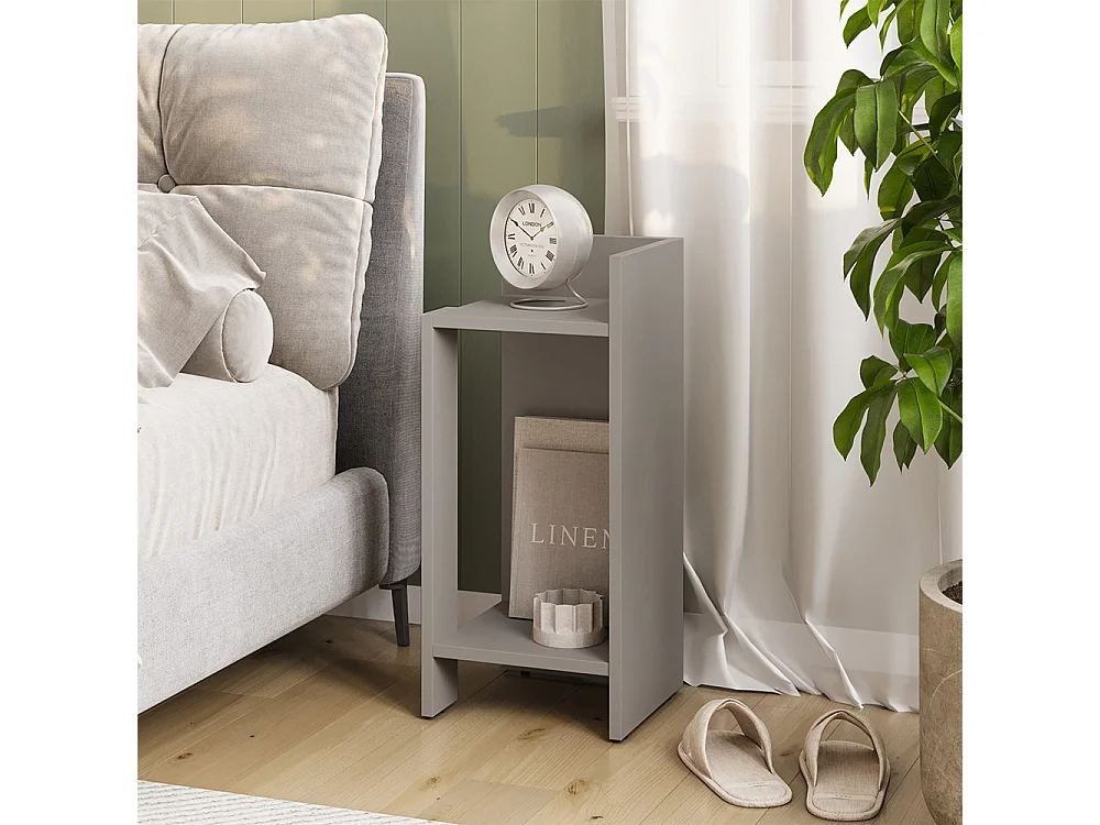 Bedside table greige 27x25x60 lenar