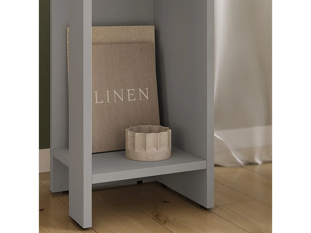 Bedside table greige 27x25x60 lenar
