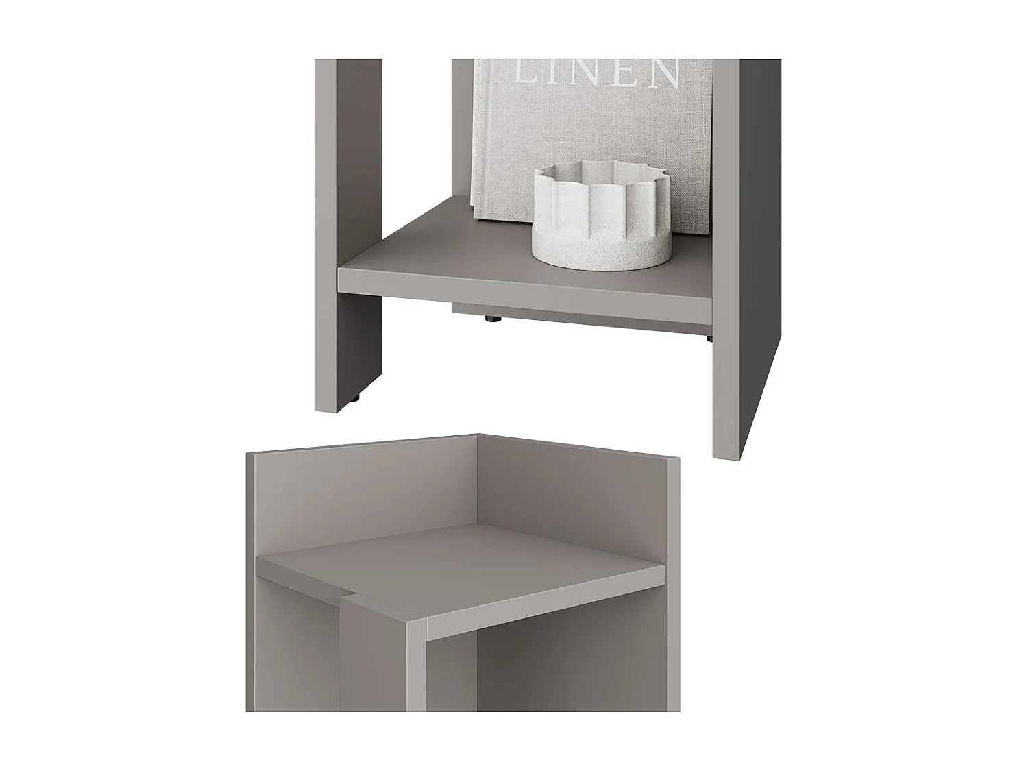 Bedside table greige 27x25x60 lenar