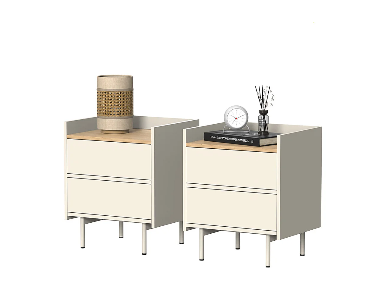 Mesilla de noche crema 48x40x50 velina