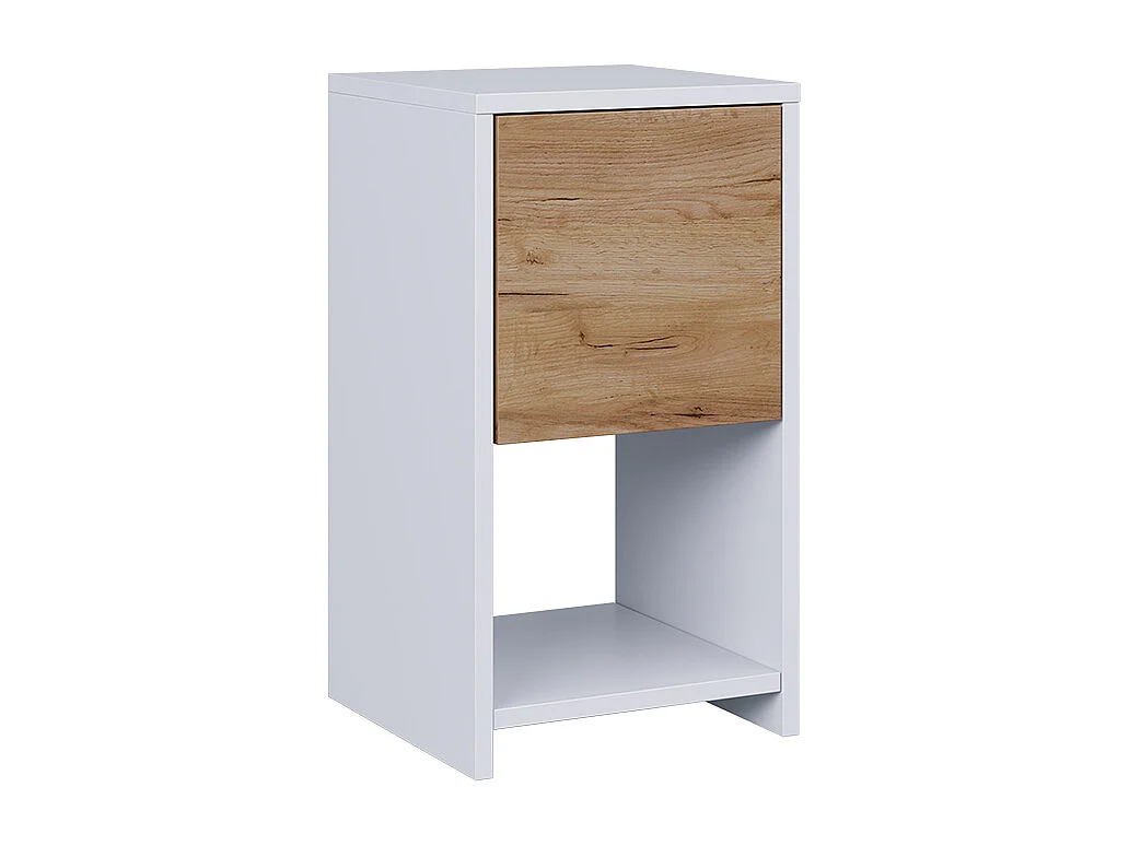 Sengebord hvid/gylden eg 30x30x55 evo