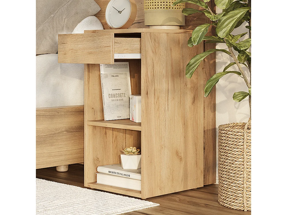 Table de chevet chêne de force doré 35x35x65 dany