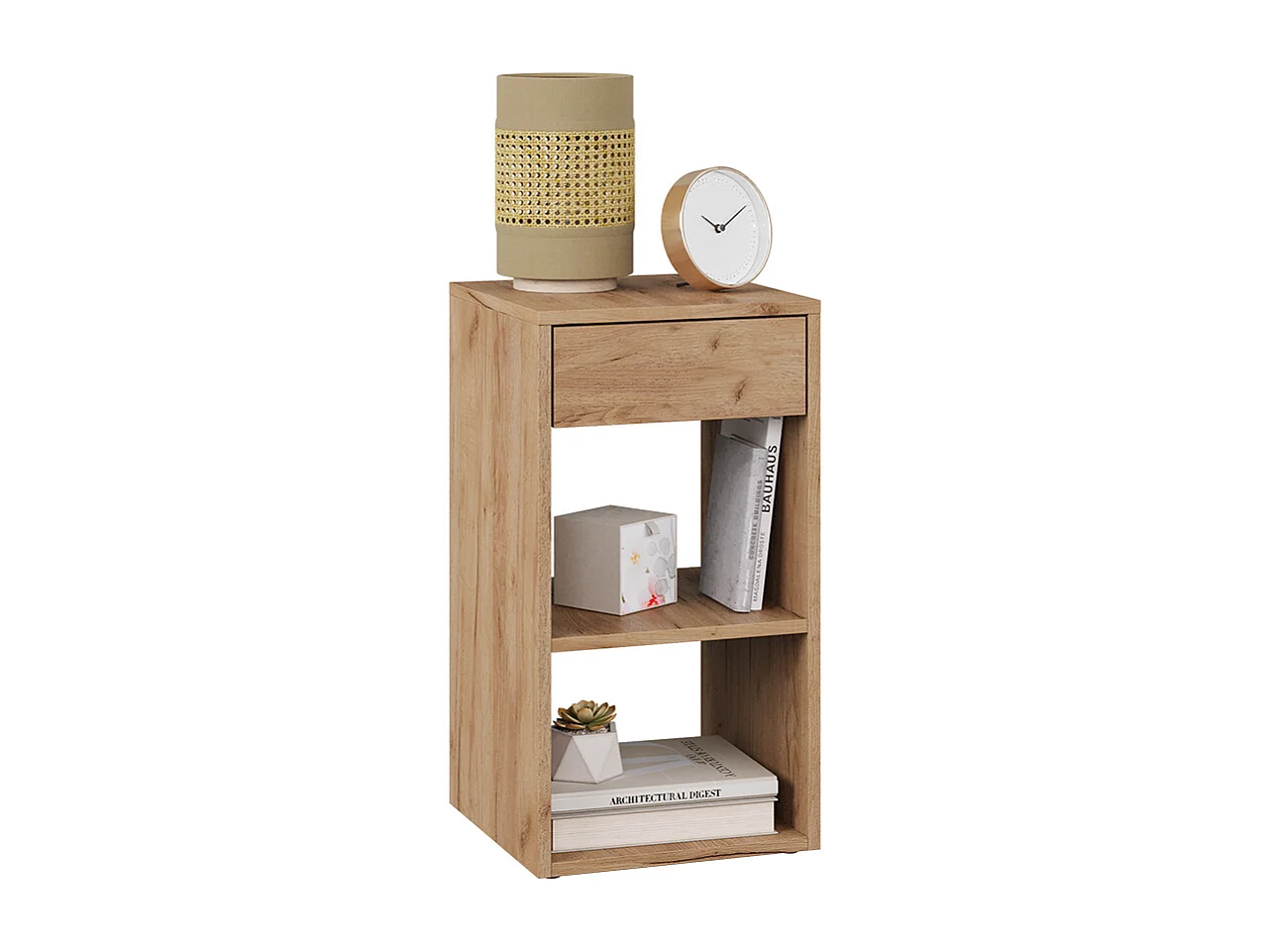 Table de chevet chêne de force doré 35x35x65 dany