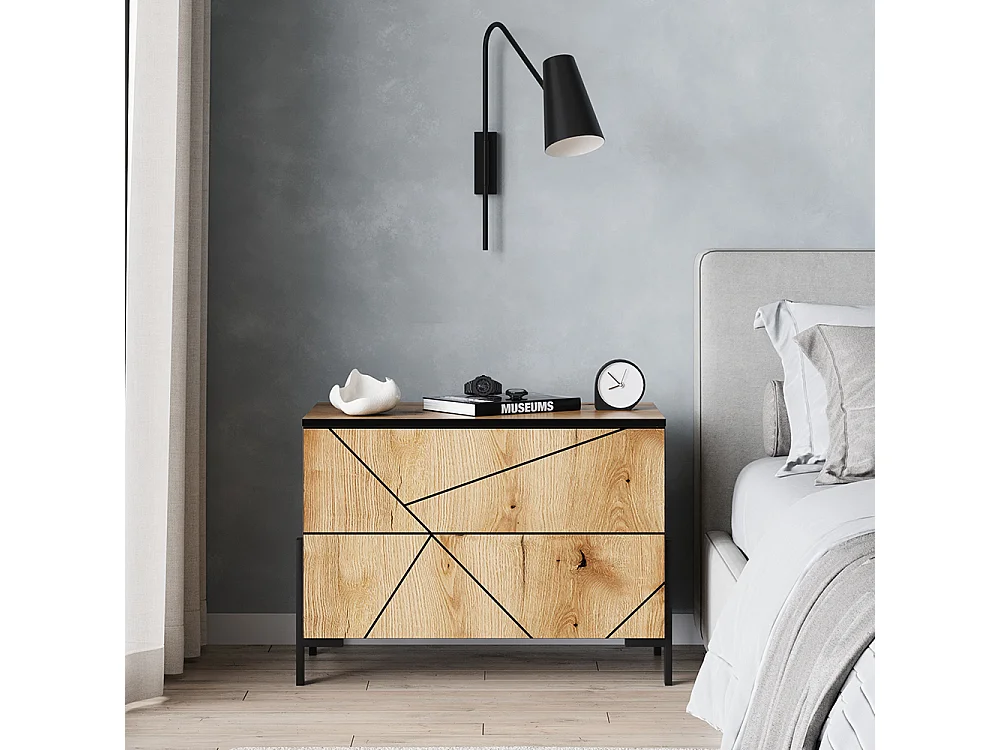 Mesilla de noche roble 78x39.7x55.2 hatto