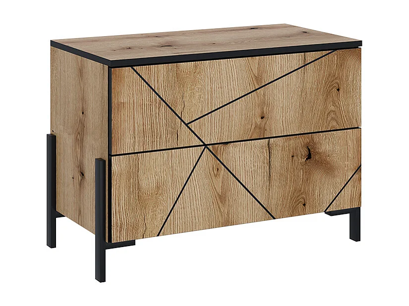 Table de chevet chêne 78x39.7x55.2 hatto