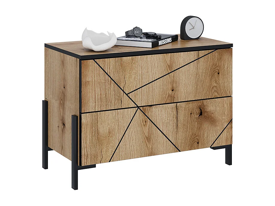 Table de chevet chêne 78x39.7x55.2 hatto