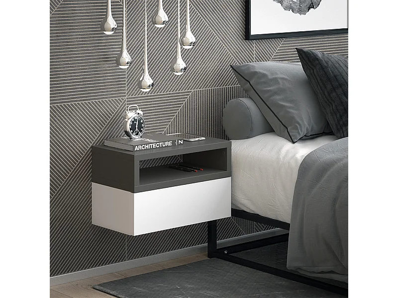 Comodini camera da letto antracite 45x25.3x28 urbano