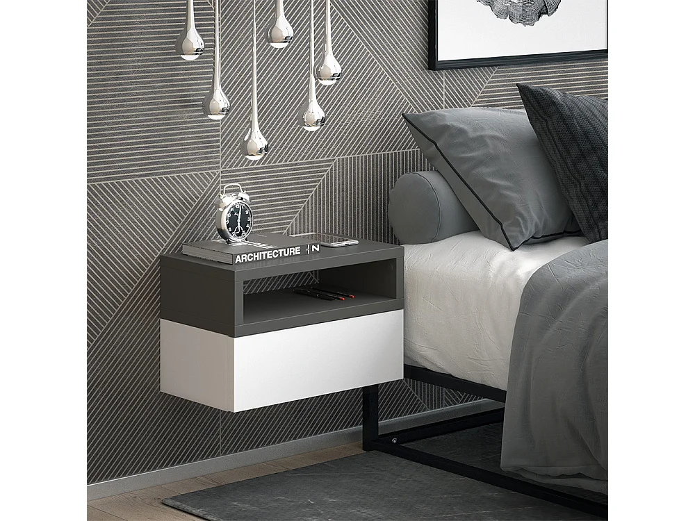 Table de chevet anthracite 45x25.3x28 urbano