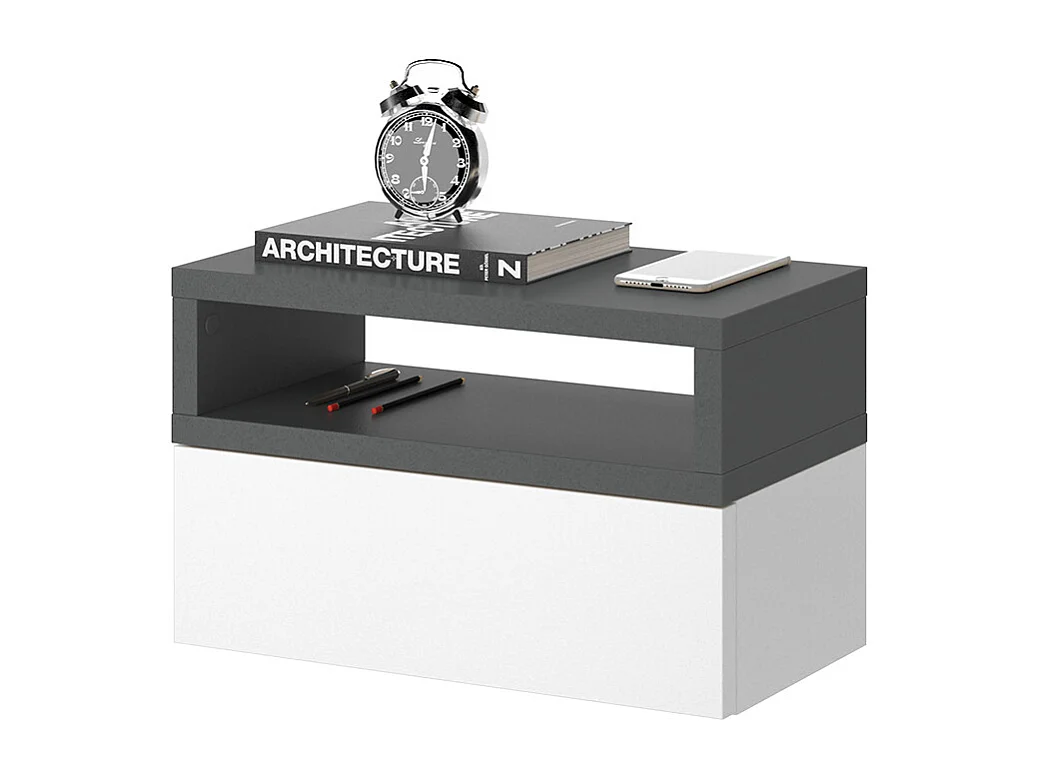 Table de chevet anthracite 45x25.3x28 urbano