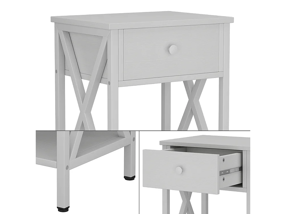 Nachttisch weiß 40x30x55 keno