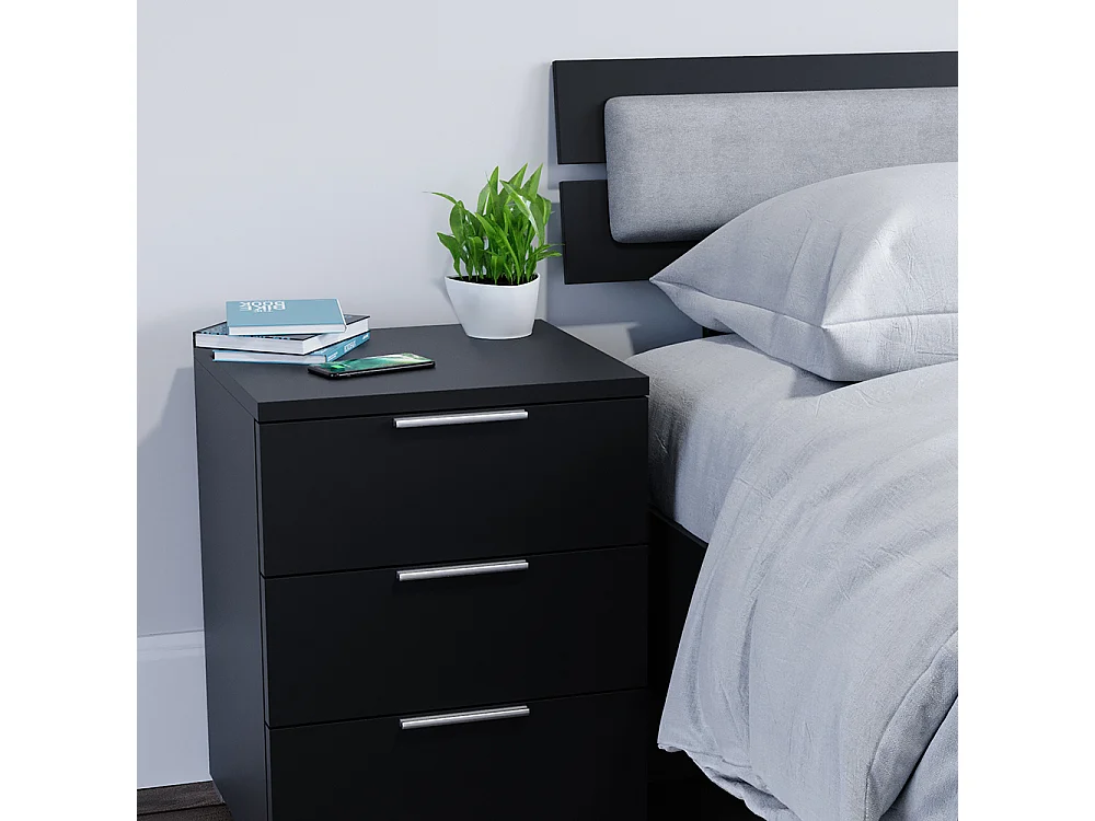 Nachttisch schwarz 46.2x42x60.5 florenz