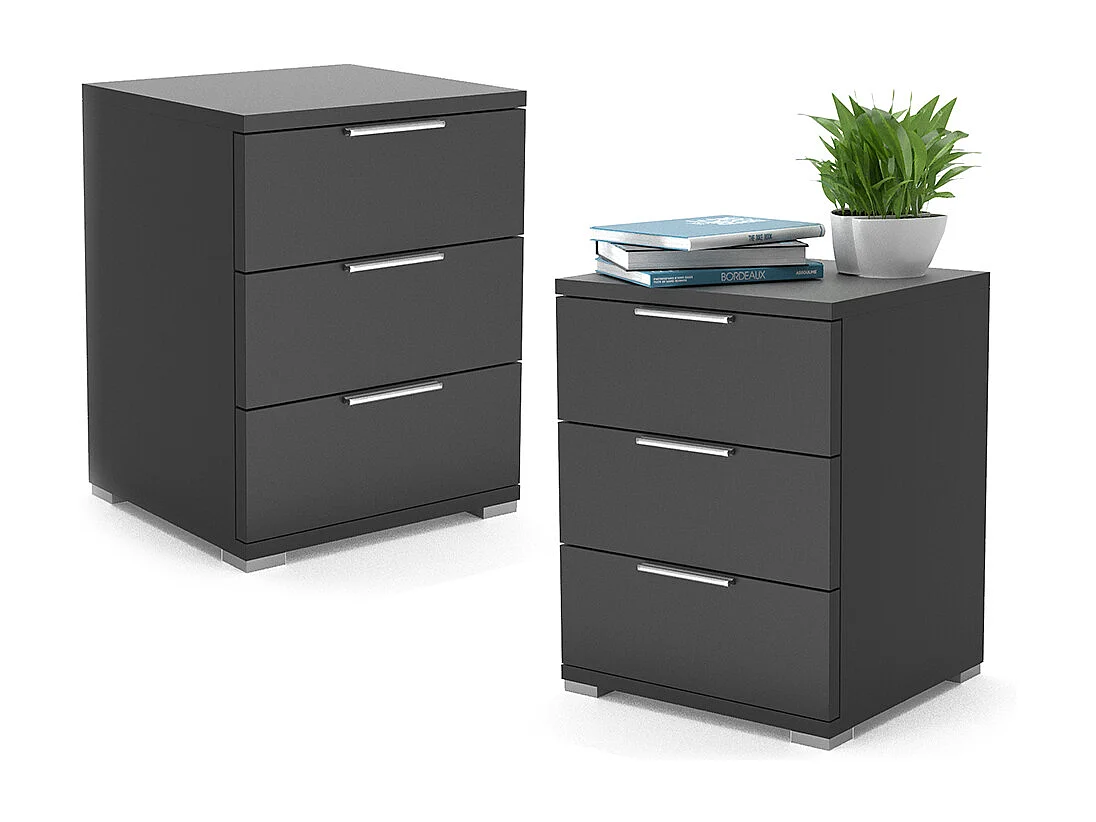 Nachttisch schwarz 46.2x42x60.5 florenz