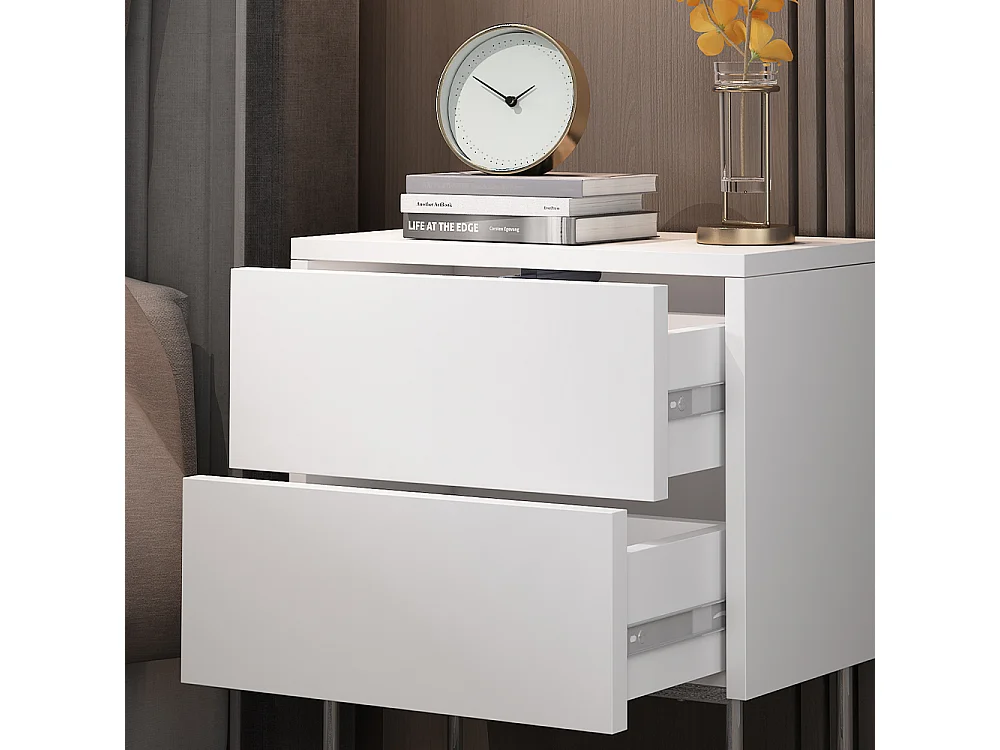 Table de chevet blanc 45x25x50 calvin