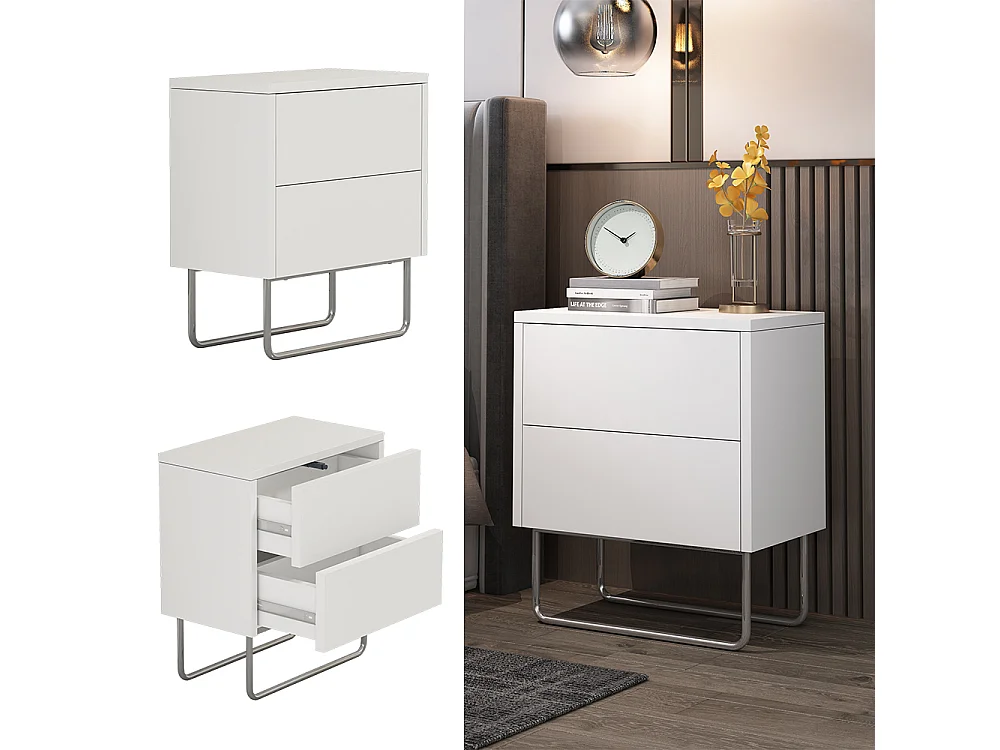 Nachttisch weiß 45x25x50 calvin