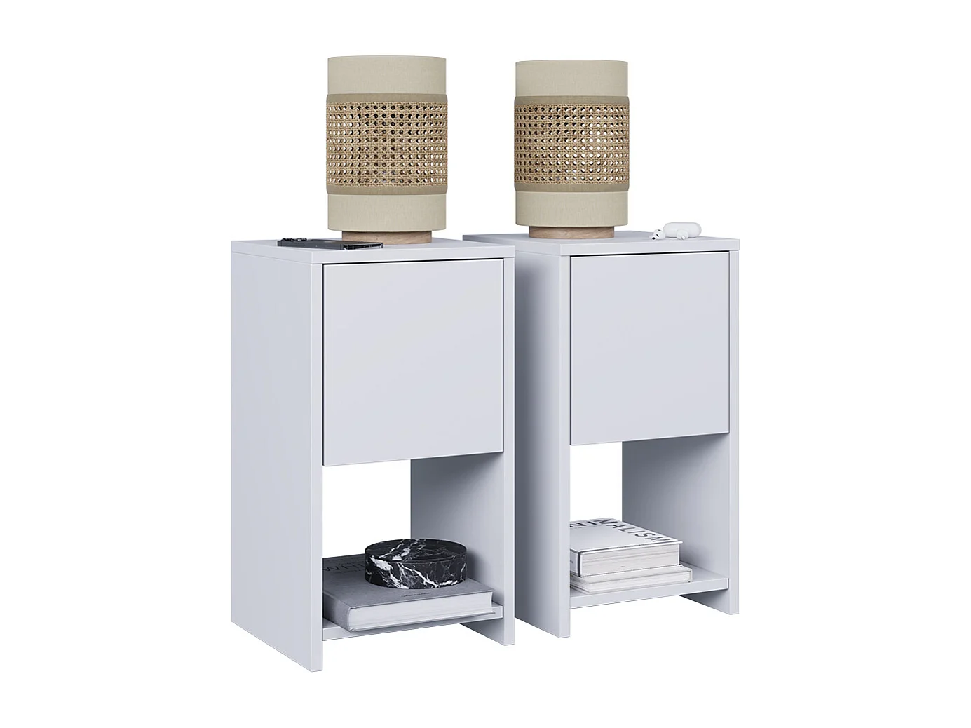 Table de nuit blanc 30x30x55 evo