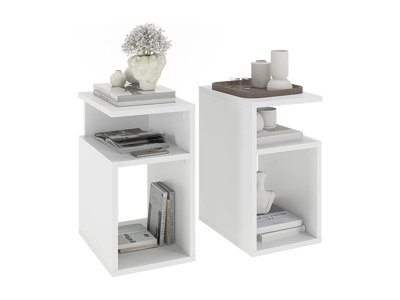 Table de nuit blanc 25x35x45.3 elios