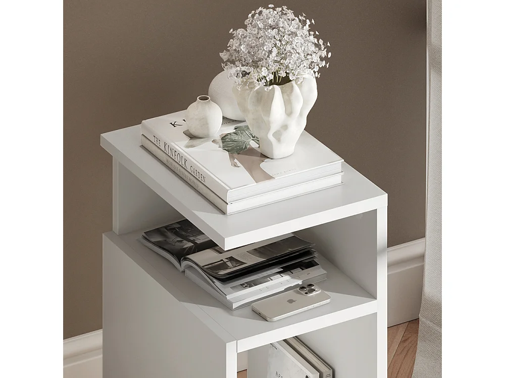 Table de nuit blanc 25x35x45.3 elios