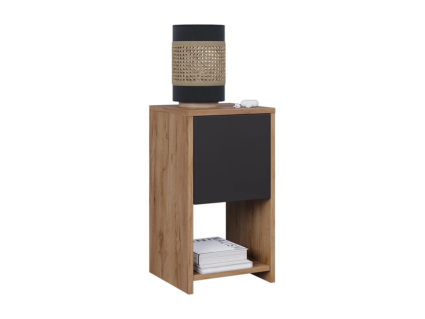 Table de nuit chêne doré/anthracite 30x30x55 evo