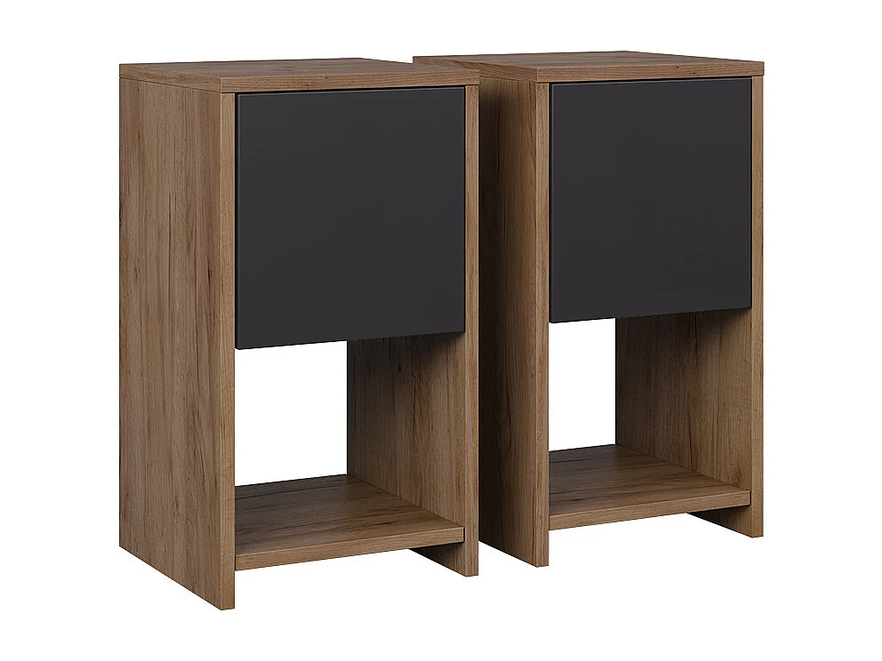 Table de nuit chêne doré/anthracite 30x30x55 evo