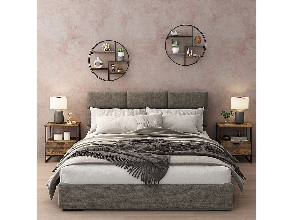 Nachttisch eiche rustikal/schwarz 45x40x50 lunor