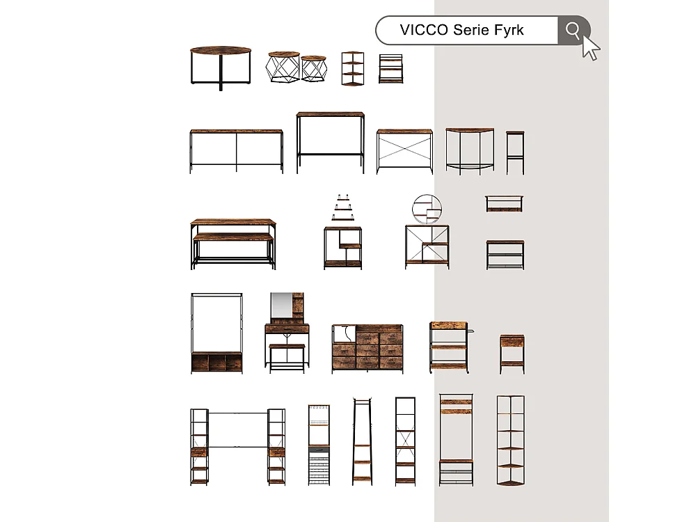 Table de nuit chêne rustique/noir 45x40x50 lunor