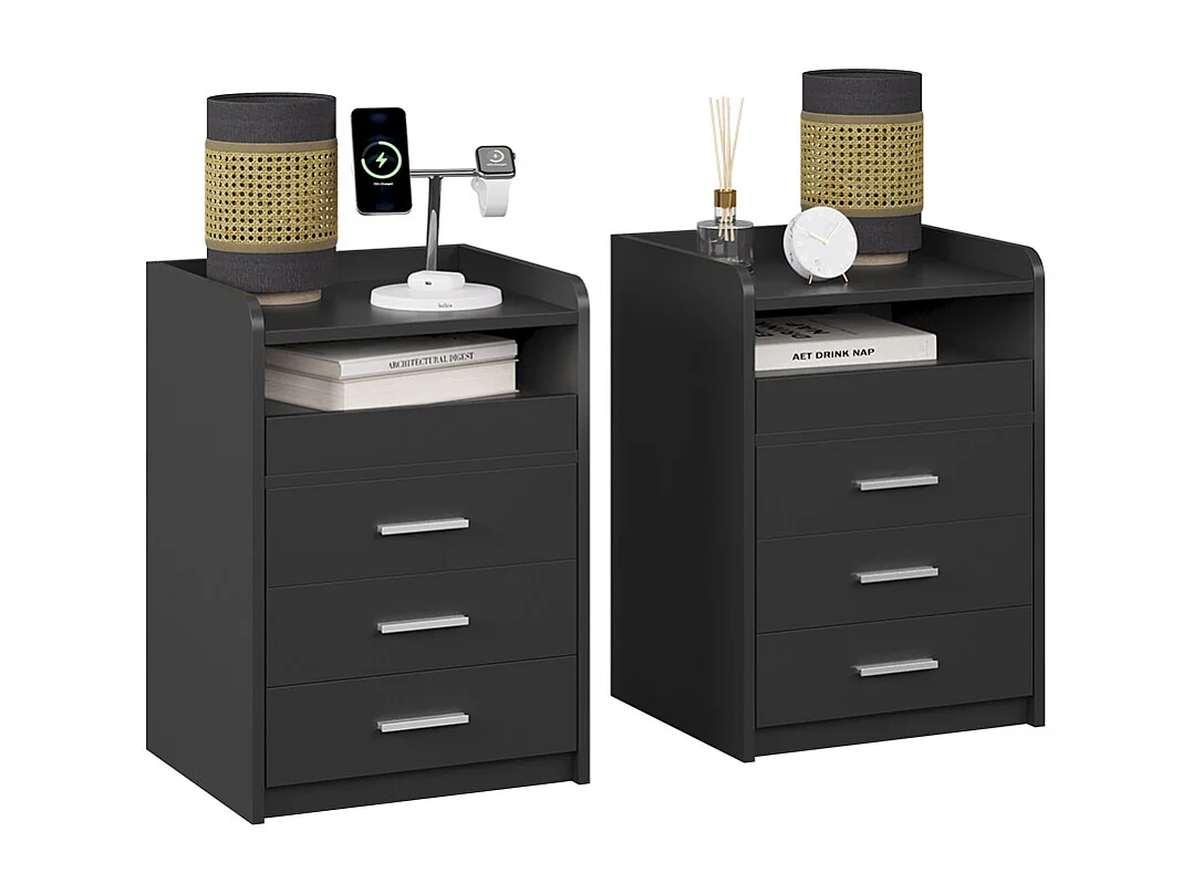 Mesilla de noche antracita 45x40x64 edis