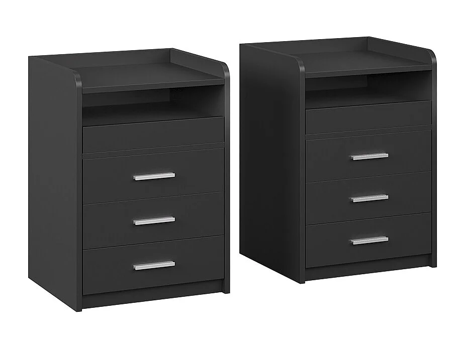 Table de nuit anthracite 45x40x64 edis