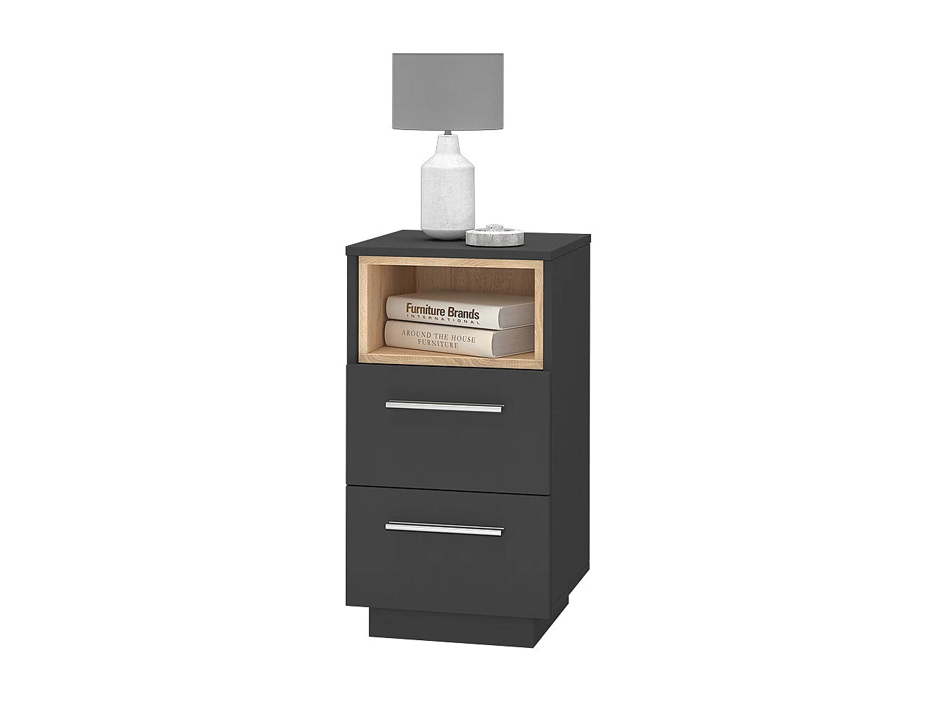 Comodini camera da letto antracite 36x36x68 beatrice