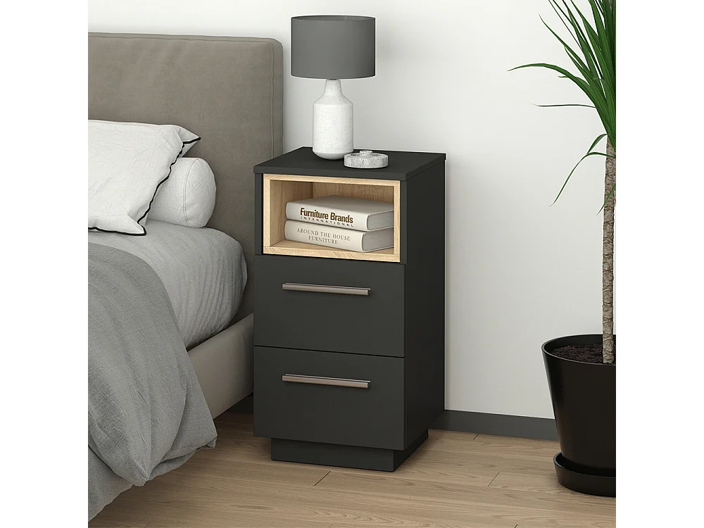 Table de chevet anthracite 36x36x68 beatrice