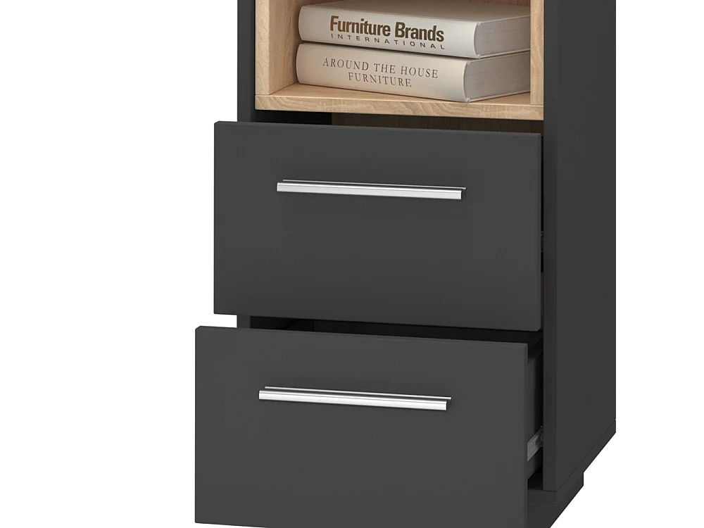 Table de chevet anthracite 36x36x68 beatrice