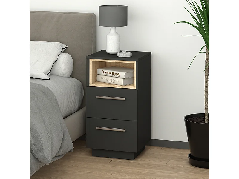 Stolik nocny antracyt 36x36x68 beatrice