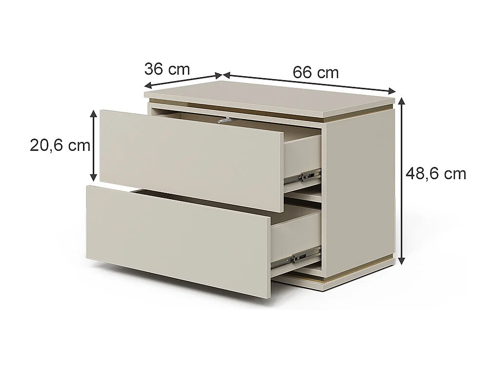 Table de chevet cachemire 66x36x48.6 linette