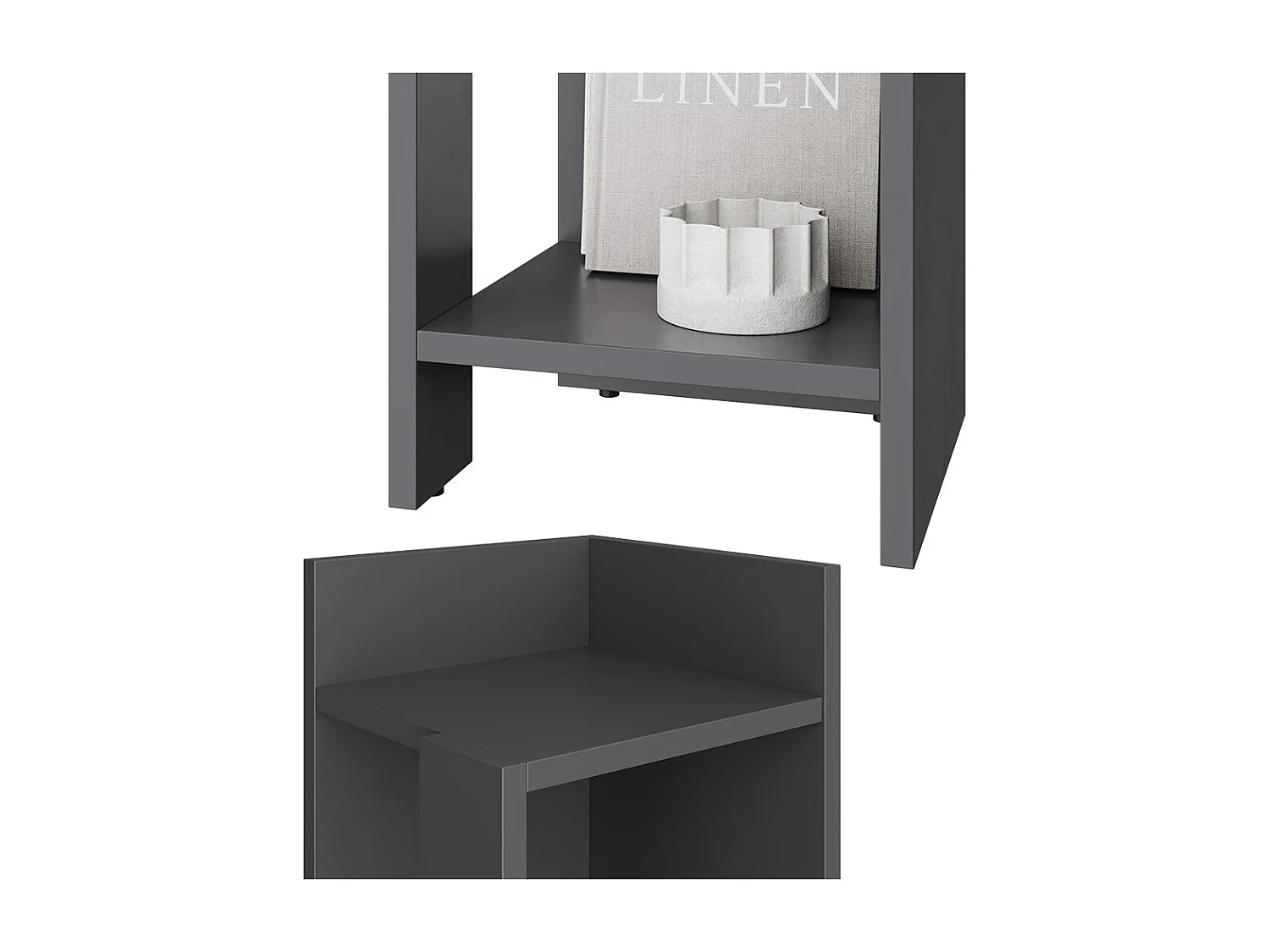 Table de nuit anthracite 27x25x60 lenar